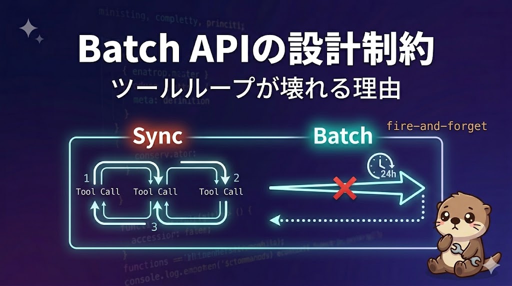 Message Batches APIの設計制約——ツールループが壊れる理由と適切な使いどころ【CCA Foundations対策】